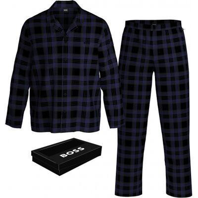 Boss Pyjamassæt I Navy Med Ternet Mønster Til Herre Navy XL Boss Pyjamassæt I Navy Med Ternet Mønster Til Herre Navy XL