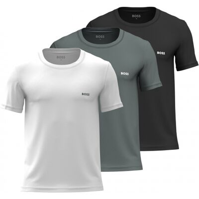 Boss 3pak Bomuld T-Shirts I Sort, Grøn Og Hvid Til Herre Regular Fit Multifarvet XL Boss 3pak Bomuld T-Shirts I Sort, Grøn Og Hvid Til Herre Regular Fit Multifarvet XL
