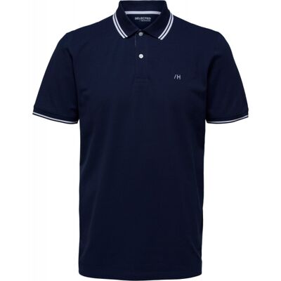 Selected Kortærmet Økologisk Bomulds Polo I Navy Blazer Til Herre. Navy M Selected Kortærmet Økologisk Bomulds Polo I Navy Blazer Til Herre. Navy M