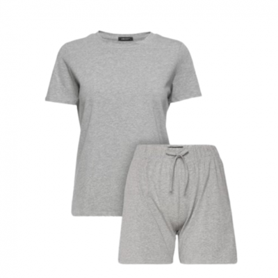 Decoy Pyjamas T-Shirt Og Shorts I Grå Til Kvinder Grå L Decoy Pyjamas T-Shirt Og Shorts I Grå Til Kvinder Grå L