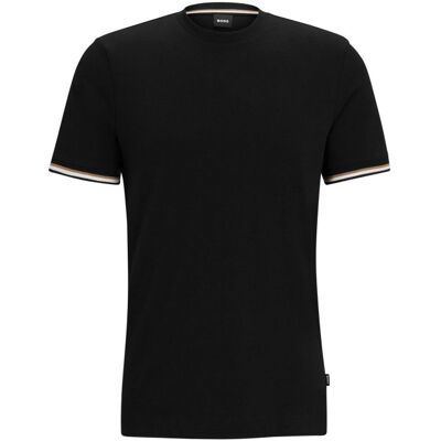 Boss Thompson Regular Fit T-Shirt I Sort Bomuld Til Herre 5XL Boss Thompson Regular Fit T-Shirt I Sort Bomuld Til Herre 5XL
