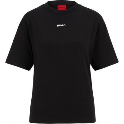 Hugo Sort T-Shirt I Stretchjersey Med Hvidt Logo Til Kvinder – Outlet Sort XXL Hugo Sort T-Shirt I Stretchjersey Med Hvidt Logo Til Kvinder – Outlet Sort XXL