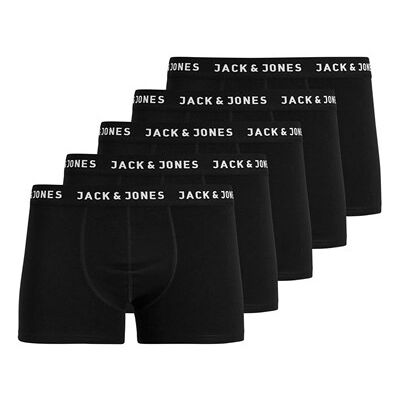 Jack & Jones Junior 5-Pak Boxershorts Til Drenge – Sort Sort 128 Jack & Jones Junior 5-Pak Boxershorts Til Drenge – Sort Sort 128