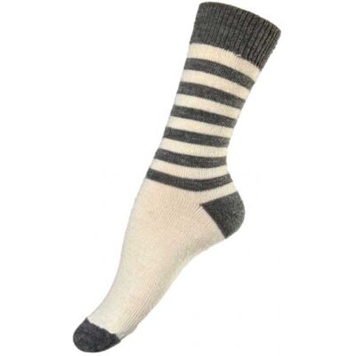 Festival Alpaka Uld Sokker I Hvid (Offwhite) Med Grå Striber Til Kvinder Multifarvet 35 - 38 Festival Alpaka Uld Sokker I Hvid (Offwhite) Med Grå Striber Til Kvinder Multifarvet 35 - 38