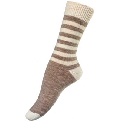 Festival Alpaka Uld Sokker I Hvid (Offwhite) Med Sandfarvet Striber Til Kvinder Multifarvet 35 - 38 Festival Alpaka Uld Sokker I Hvid (Offwhite) Med Sandfarvet Striber Til Kvinder Multifarvet 35 - 38