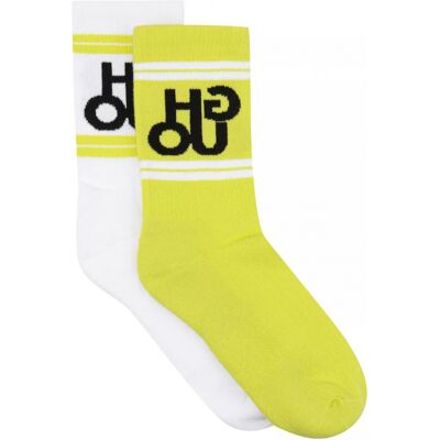 Hugo 2pak Bomuldsstrømper I Neon Gul & Hvid Med Logo Til Kvinder - Outlet Gul 36 - 42 Hugo 2pak Bomuldsstrømper I Neon Gul & Hvid Med Logo Til Kvinder - Outlet Gul 36 - 42