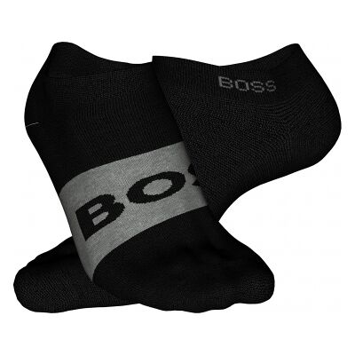 Boss 2-Pak Sorte Ankelstrømper Til Herre – 39–46 Sort 43 - 46 Boss 2-Pak Sorte Ankelstrømper Til Herre – 39–46 Sort 43 - 46