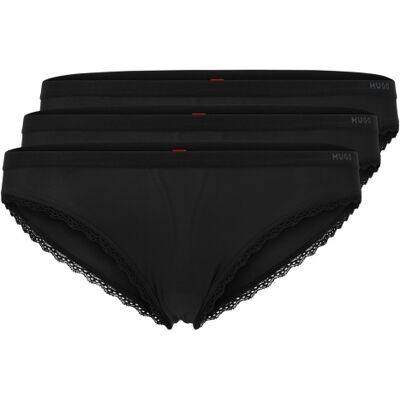 Hugo 3-Pak Sorte Mikrofiberbriefs Med Blonder Til Kvinder – Outlet Sort M Hugo 3-Pak Sorte Mikrofiberbriefs Med Blonder Til Kvinder – Outlet Sort M
