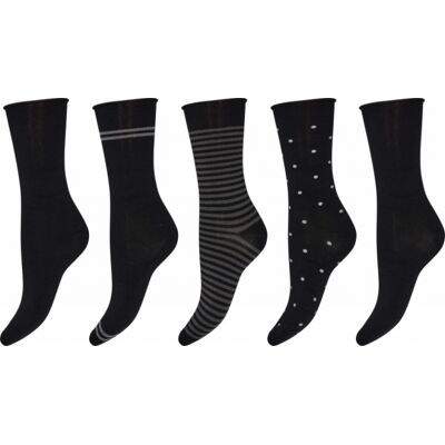 Decoy Bambusstrømper 5-Pack Til Kvinder Sort 37 - 41 Decoy Bambusstrømper 5-Pack Til Kvinder Sort 37 - 41