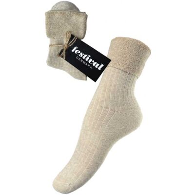 Festival Bomuldsfrotté Hyggesok I Sand Farve Til Kvinder Sand Onesize - 37-41 Festival Bomuldsfrotté Hyggesok I Sand Farve Til Kvinder Sand Onesize - 37-41