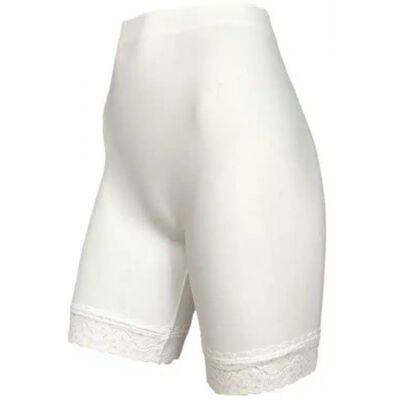 Festival Microfiber Shorts I Hvid Med Blondekant Til Kvinder Hvid 40 - 42 Festival Microfiber Shorts I Hvid Med Blondekant Til Kvinder Hvid 40 - 42