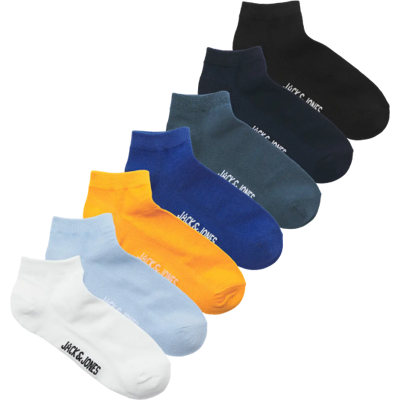 Jack & Jones 7-Pak Ankelsokker I Multifarver Til Herre Multifarvet Onesize Jack & Jones 7-Pak Ankelsokker I Multifarver Til Herre Multifarvet Onesize