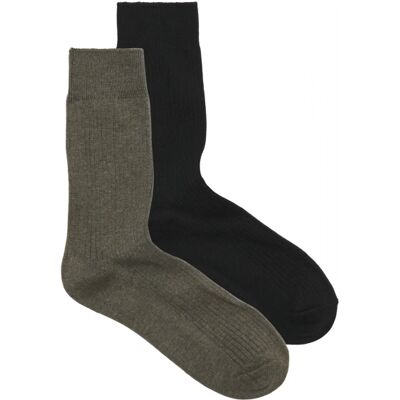 Jack & Jones 2pak Premium Sokker I Sort Og Oliven Grøn Til Herre Sort Onesize Jack & Jones 2pak Premium Sokker I Sort Og Oliven Grøn Til Herre Sort Onesize
