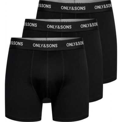 Only & Sons 3-Pak Bomuldsunderbukser I Sort Til Herre Sort L Only & Sons 3-Pak Bomuldsunderbukser I Sort Til Herre Sort L