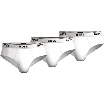 Boss 3-Pak Hvide Briefs Til Herre – S–xxl Hvid XL Boss 3-Pak Hvide Briefs Til Herre – S–xxl Hvid XL