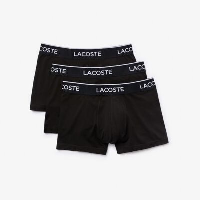 Lacoste 3-Pak Sorte Boxershorts Til Herre – Outlet Sort L Lacoste 3-Pak Sorte Boxershorts Til Herre – Outlet Sort L