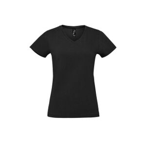 Sols Faconsyet - Lækker V-Hals T-Shirts I Klassisk Sort Til Kvinder. Hvid 3xl