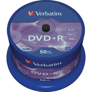 Verbatim Dvd+r, 16x, 4,7 Gb/120 Min, 50-Pack Spindel, Azo