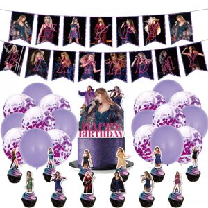 brand Taylor Singer kagepynt, cupcake toppers til Swift fødselsdagsfest tilbehør 18 st ballonger