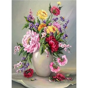 30x40 cm 5D Peinture Diamant DIY Complet, Sammensætning florale d