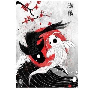 Unbranded Yin Yang Fish DIY diamantmaleri (størrelse [30x40])