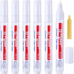 6 dele Kakelpenna Wall Grout Restorer Pen Repair Marker Grout Filler Penna for restaurering af kakelvægggolv Badrum och køkken (vit)