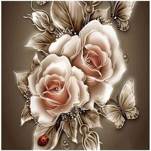 LUO YU 5D Diamantmaleri 30X30 Vintage Rose