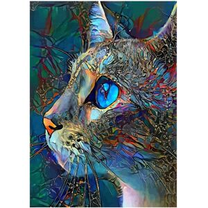 AVANA 30x40 cm Voksen Børn 5D DIY Diamond Art Painting Kit - Blue Eyed Ca