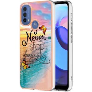 Generic Marble Motorola Moto E30 / E20 / E40 Etui - Never Stop Dreaming Multicolor