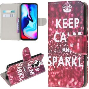 Generic wonderland Motorola Moto E7 Plus / G9 Play flip etui - keep calm Red