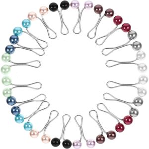 24 stk U-formet perletørklæde Broche Pin Hovedtørklæde Muslim Hijab Fixed Pin Clips Assorteret farve3.5c0.8x0.8cm Assorted Color 3.5c0.8x0.8cm