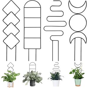 4 stk Plantespalier til klatreplanter indendørs, lille espalier til potteplanter, indendørs planteespalier til potteplanter S