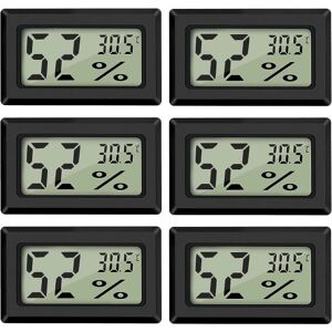 Mwin LCD digital temperatur luftfuktighed meter termometer, mini digital termometer hygrometer 6-pack – fyrkantig