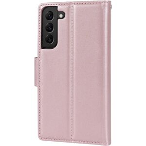 Samsung Galaxy S24 plus - Stilfuldt 2-1 Hanman Wallet etui Pink gold