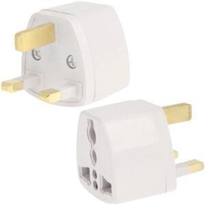 2-Pack AU/US/EU til UK Rejseadapter - Adaptervæg - Travel White white