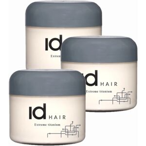 3-pack ID Hair Extreme Titanium Wax 100ml Bone white