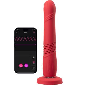 Lovense: Gravity, Bluetooth Thrusting & Vibrating Dildo Röd