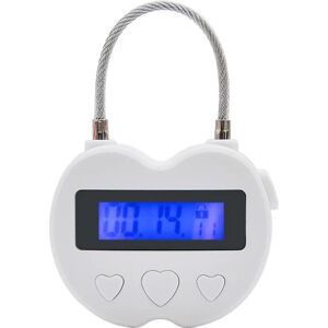 Time lock LCD display Time lock multifunktion elektronisk rejsetimer, vandtæt USB genopladelig white