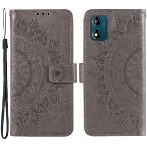 SKALO Motorola Moto E13 4G Mandala Flip Cover - Grå Grey