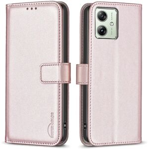 SKALO Motorola Moto G54 5G BINFEN COLOR Præget Flip Cover - Rosa guld Pink gold