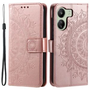 SKALO Xiaomi Redmi 13C 4G Mandala Flip Cover - Rosa guld Pink gold