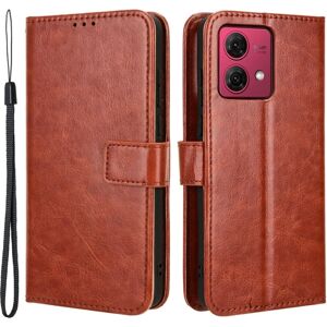 SKALO Motorola Moto G84 5G Flip Cover m. pung i PU-læder - Brun Brown