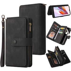 SKALO Xiaomi Redmi 12C 4G Big Wallet 17-RUM Pungetui - Sort Black