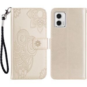 SKALO Motorola Moto G53 5G Mandala Owl Flip Cover - Guld Gold