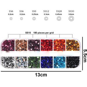 Flatback Rhinestones Crystal Flatback Gems, blandet farve