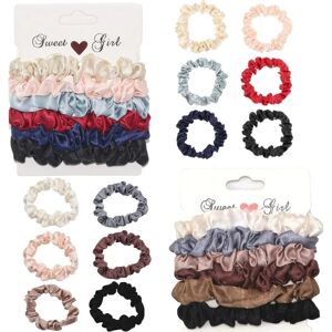 12 stk Silke Hår Scrunchies, Satin Scrunchies Satin Hårbånd