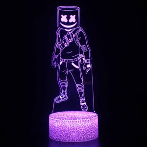 GeekAtmosphere Børnegave Fortnite Natlys Touch Sensor Soveværelse 3d Illusion Natlys Led Anime Lampe Farverig Fjernbetjening Natlys Hjem GadgetsZB- 1146