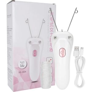 TIMH Electric Threading Epilator Hårfjerner USB Opladning Bomuldstråd Epilator (Host Cotton Thread USB-kabel)(Pink)