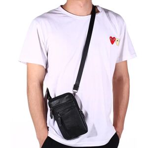 Mænd kvinder Fanny Pack Taljetaske Mænds mobiltelefonbælte Udendørssport En-skulder Small Business for at indsamle penge Black [single layer three pockets]] 21 * 13cm eight inches