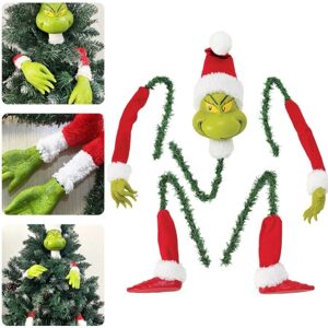 5 stk/sæt Grinch dekorative figurer Ornamenter juletræsholder